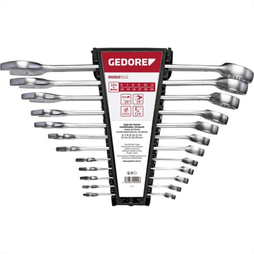Chave Combinada Gedore Red 6A22 14B Kit Com 12Pecas Chave Combinada Gedore Red 6A22 14B Kit Com 12Pecas