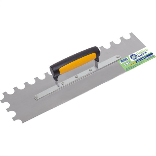 Desempenadeira Aco Castor Dentada Em ''U'' 10X35Cm Com Cabo Plastico 513 Desempenadeira Aco Castor Dentada Em ''U'' 10X35Cm Com Cabo Plastico 513
