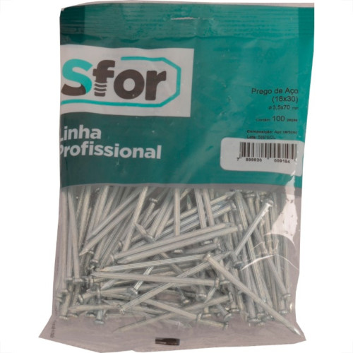 Prego Aco Sforplast Com Cabeca 17X21 (3,00X48mm) 100pcs Prego Aco Sforplast Com Cabeca 17X21 (3,00X48mm) 100pcs