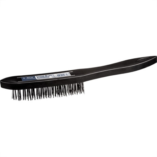 Escova Aco Atlas Plastica Com Cabo 3 Filas 1820/3 - Kit C/12 Escova Aco Atlas Plastica Com Cabo 3 Filas 1820/3 - Kit C/12