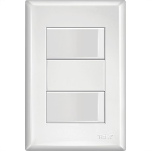 Conjunto Fame Evidence 4X2 Branco Com Placa(2Simples) 16A 