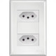 Conjunto Fame Evidence 4X2 Branco Com Placa (2Tomada 10A) Conjunto Fame Evidence 4X2 Branco Com Placa (2Tomada 10A)