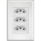Conjunto Fame Evidence 4X2 Branco Com Placa (3Tomada 20A) Conjunto Fame Evidence 4X2 Branco Com Placa (3Tomada 20A)
