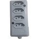 Tomada Barra Naticon   Quadrupla 10A 2 Polos +Terra Cinza 608
