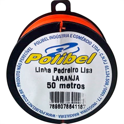 Linha Pedreiro 1 Fio Laranja Polibel 50M 1194 - Kit C/12 Linha Pedreiro 1 Fio Laranja Polibel 50M 1194 - Kit C/12