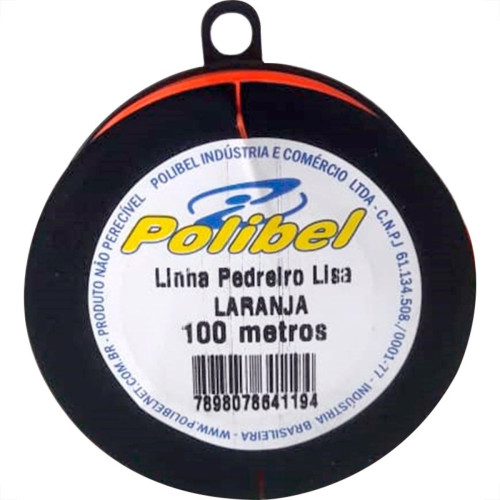 Linha Pedreiro 1 Fio Laranja Polibel 100M 1187 - Kit C/12 Linha Pedreiro 1 Fio Laranja Polibel 100M 1187 - Kit C/12