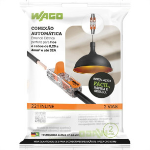 Conector Emenda Wago Flow Com Alavanca  32A 0.14Mm A 4Mm Com 2Pecas  221-2411/K000-0008