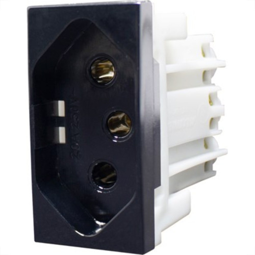 Modulo Tomada Alumbra Inova 2Polo+Terra 20A Black Piano 85510 Modulo Tomada Alumbra Inova 2Polo+Terra 20A Black Piano 85510