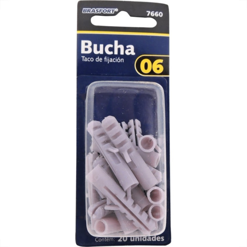 Cartela Bucha Fixacao Brasfort 06 Cartela Com 20 Pecas 7660 Cartela Bucha Fixacao Brasfort 06 Cartela Com 20 Pecas 7660