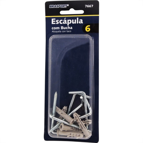 Cartela Escapula Com Bucha Brasfort 06 Cartela Com 06 Pecas 7667 Cartela Escapula Com Bucha Brasfort 06 Cartela Com 06 Pecas 7667