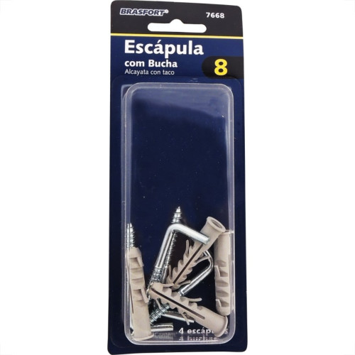 Cartela Escapula Com Bucha Brasfort 08 Cartela Com 04 Pecas 7668 Cartela Escapula Com Bucha Brasfort 08 Cartela Com 04 Pecas 7668