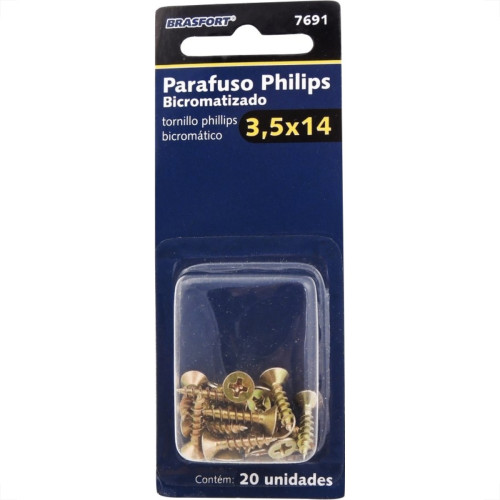 Cartela Parafuso Chipboard Brasfort Cabeca Chata Philips 3,5X14 Cartela Com 20 Pecas 7691 Cartela Parafuso Chipboard Brasfort Cabeca Chata Philips 3,5X14 Cartela Com 20 Pecas 7691