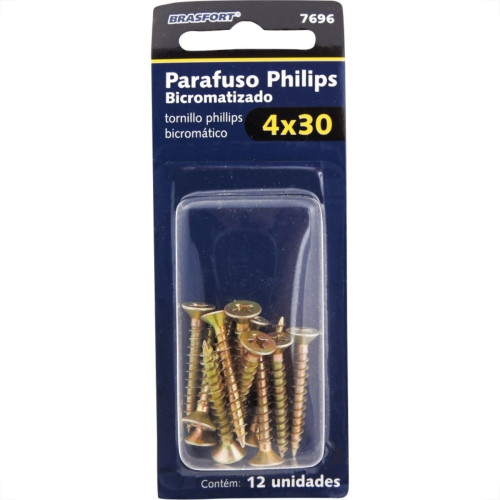 Cartela Parafuso Chipboard Brasfort Cabeca Chata Philips 4,0X30 Cartela Com 12 Pecas 7696 Cartela Parafuso Chipboard Brasfort Cabeca Chata Philips 4,0X30 Cartela Com 12 Pecas 7696