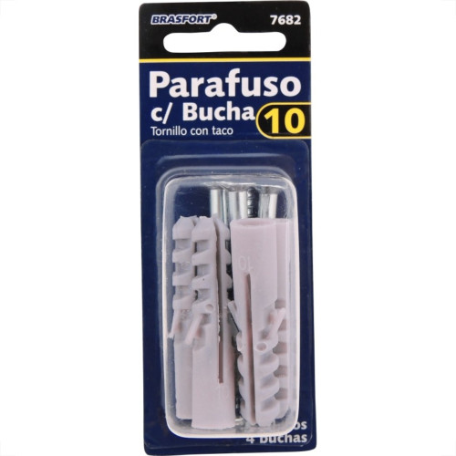 Cartela Parafuso Madeira Brasfort Com Bucha 10Mm Philips Cartela Com 4 Pecas 7682 Cartela Parafuso Madeira Brasfort Com Bucha 10Mm Philips Cartela Com 4 Pecas 7682