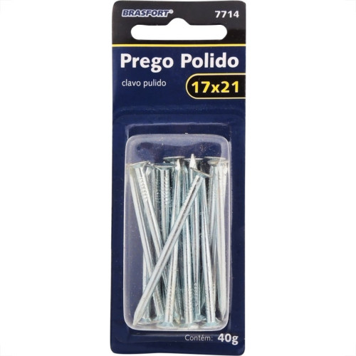 Cartela Prego Aco Polido Brasfort Com Cabeca 17X21 (3,00X48mm) (3,00X48mm) Cartela Com 40 Gramas 7714 Cartela Prego Aco Polido Brasfort Com Cabeca 17X21 (3,00X48mm) (3,00X48mm) Cartela Com 40 Gramas 7714
