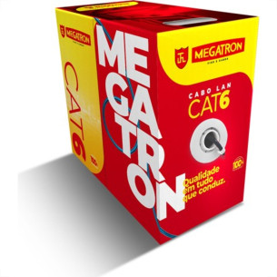 Fio Cabo Rede Megatron Cat6 4Pares 300M Cinza  2422