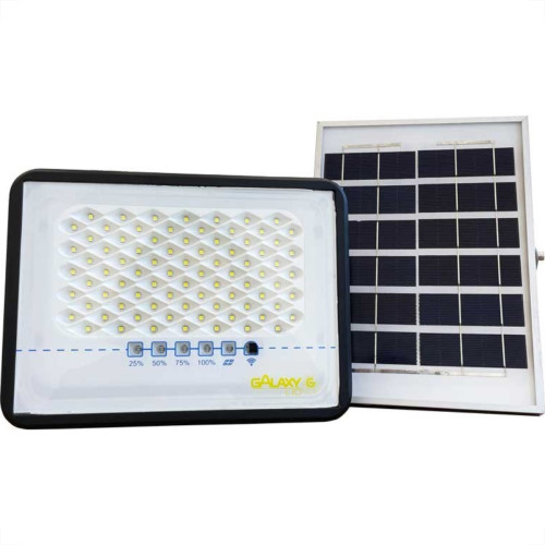 Refletor Led Com Placa Solar Galaxy Ip65 100W 6500K 4075 Refletor Led Com Placa Solar Galaxy Ip65 100W 6500K 4075