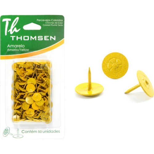 Percevejo Thomsen Amarelo Cartela Com 50 Pecas Pc-022 Percevejo Thomsen Amarelo Cartela Com 50 Pecas Pc-022