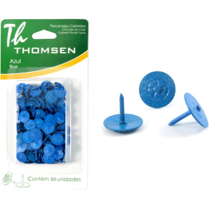 Percevejo Thomsen Azul Cartela Com 50 Pecas  Pc-024