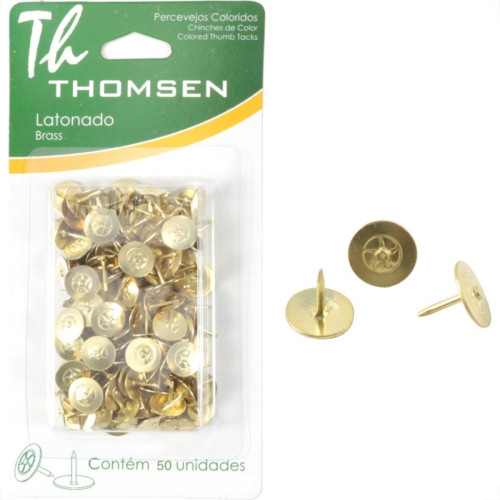 Percevejo Thomsen Latonado Cartela Com 50 Pecas Pl-012 Percevejo Thomsen Latonado Cartela Com 50 Pecas Pl-012