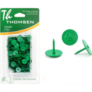 Percevejo Thomsen Verde Cartela Com 50 Pecas  Pc-023