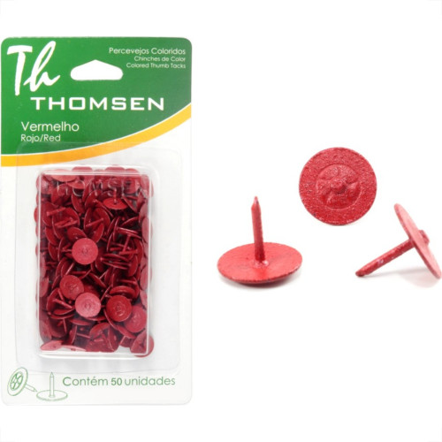 Percevejo Thomsen Vermelho Cartela Com 50 Pecas Pc-021 Percevejo Thomsen Vermelho Cartela Com 50 Pecas Pc-021