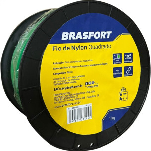 Fio De Nylon Brasfort Quadrado 1,8Mm/338M 1Kg  9008