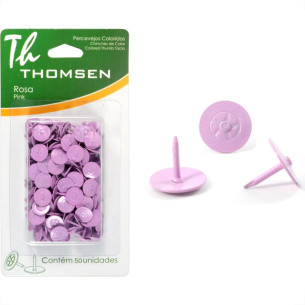 Percevejo Thomsen Rosa Cartela Com 50 Pecas  Pc-025