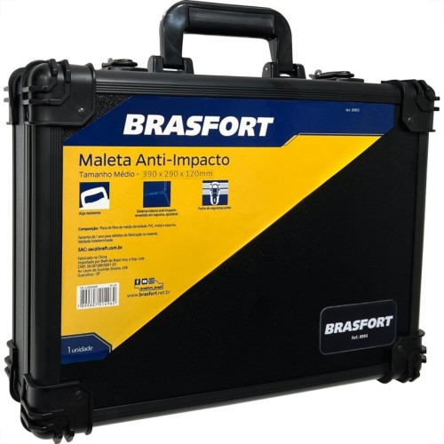 Maleta Ant-Impacto Brasfort Media 390X290X120Mm 8993 Maleta Ant-Impacto Brasfort Media 390X290X120Mm 8993