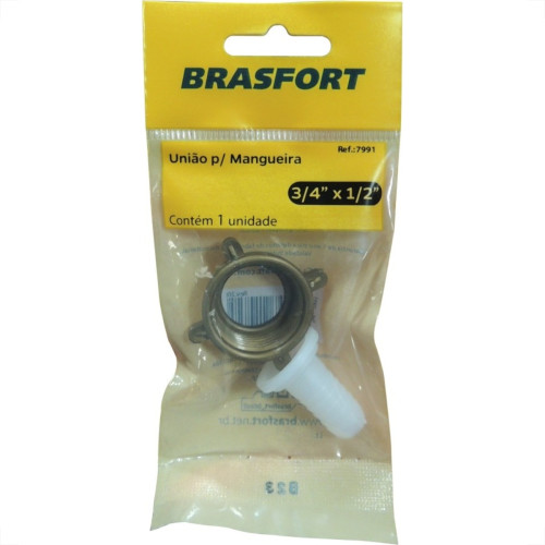 Cartela Uniao Plastica Brasfort 3/4 X 1/2 Para Torneira Com 1 Peca 7991 Cartela Uniao Plastica Brasfort 3/4 X 1/2 Para Torneira Com 1 Peca 7991