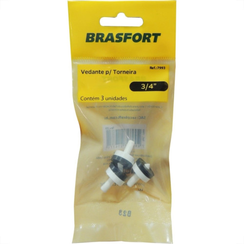 Cartela Vedante Torneira Brasfort Pvc 3/4 Com 3 Pecas 7993 Cartela Vedante Torneira Brasfort Pvc 3/4 Com 3 Pecas 7993