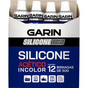 Cola Silicone Bond Garin  50G Incolor  Ssai-050C . / Kit C/ 12