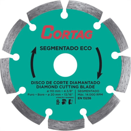 Disco Diamantado Cortag Eco Segmentado 110Mm Agua/Seco 61699 Disco Diamantado Cortag Eco Segmentado 110Mm Agua/Seco 61699