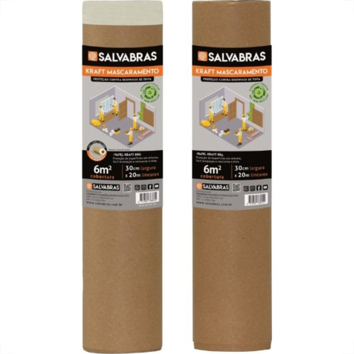 Protecao Para Pintura Salvabras Kraft Mascaramento 0,90M X 20M P00043 Protecao Para Pintura Salvabras Kraft Mascaramento 0,90M X 20M P00043