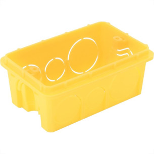 Caixinha Luz Plastica 4X2 Tramontina Amarela Orelha Pvc - Kit C/25
