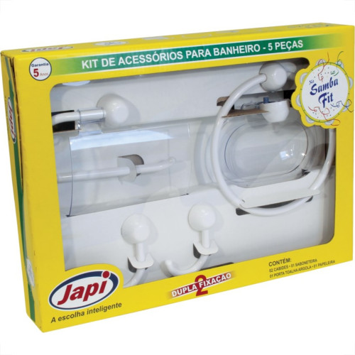 Acessorio Wc Japi Samba Fit Branco Kit Com 5 Pecas Jksbf Acessorio Wc Japi Samba Fit Branco Kit Com 5 Pecas Jksbf