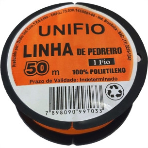 Linha Pedreiro 1 Fio  50M Laranja  7898090997033 . / Kit C/ 12