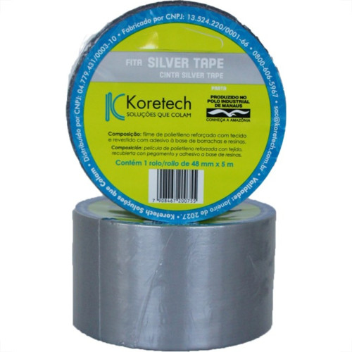Fita Silver Tape Koretech 48 X 5M Cinza Pa.35.01.1.0001 Fita Silver Tape Koretech 48 X 5M Cinza Pa.35.01.1.0001