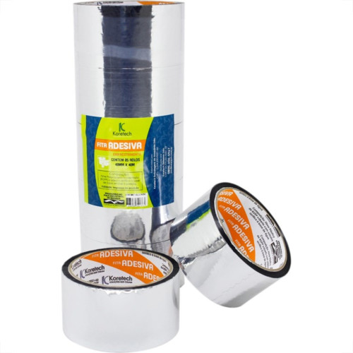 Fita Embalagem Koretech Metalizada 48 X 40M Pa. - Kit C/5 Fita Embalagem Koretech Metalizada 48 X 40M Pa. - Kit C/5