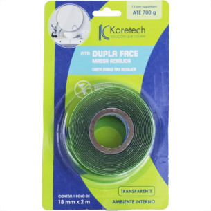 Fita Dupla Face Koretech Massa Acrilica Uso Interno Verde 18X 2M Pa432140004