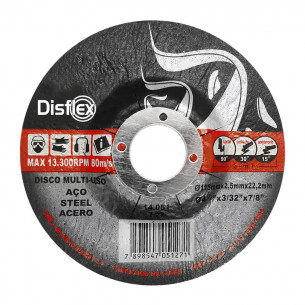 Disco Inox Disflex Corte Desbaste 4.1/2 X 7/8  14.051 . / Kit C/ 25