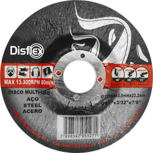 Disco Inox Disflex Corte Desbaste 4.1/2 X 7/8  14.051 . / Kit C/ 25