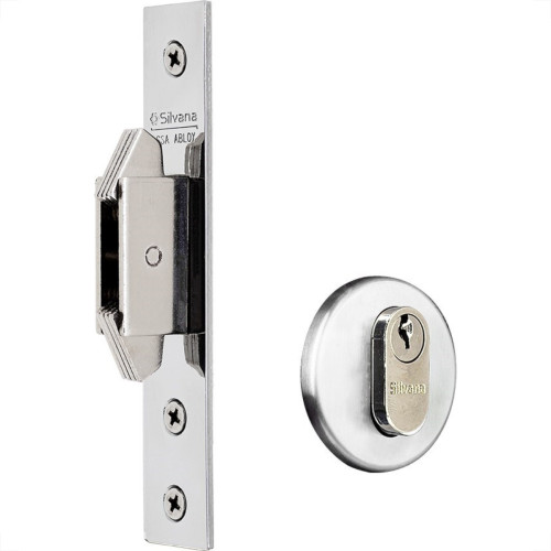 Fechadura Silvana Porta Correr 4500 Redonda Cromada 95026 Fechadura Silvana Porta Correr 4500 Redonda Cromada 95026