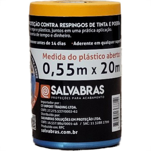 Mascaramento Para Pintura Salvabras Salva Pintura 20M X 0,55M P00080 Mascaramento Para Pintura Salvabras Salva Pintura 20M X 0,55M P00080