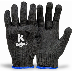 Luva Helanca Kalipso Nylon Preta  - Kit C/12 