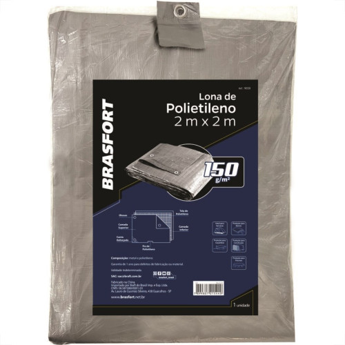 Lona Carreteiro Brasfort Cinza 2X 2M 150 Gramas Por M² 9039 Lona Carreteiro Brasfort Cinza 2X 2M 150 Gramas Por M² 9039