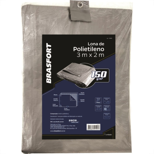 Lona Carreteiro Brasfort Cinza 3X 2M 150 Gramas Por M² 9040 Lona Carreteiro Brasfort Cinza 3X 2M 150 Gramas Por M² 9040