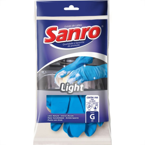 Luva Sanro Light Azul G Par Luva Sanro Light Azul G Par