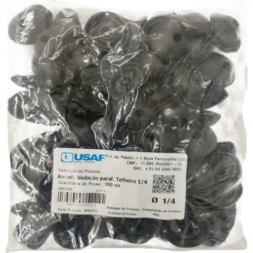 Arruela Para Telha Pvc Usaf 1/4'' 100 Pecas 000108 Arruela Para Telha Pvc Usaf 1/4'' 100 Pecas 000108