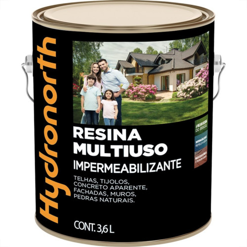Resina Multiuso Hydronorth Solvente Color Brilhante 3,6L Vermelho Oxido Galao